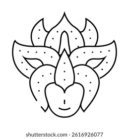 festival mask line icon vector. festival mask sign. isolated contour symbol black illustration