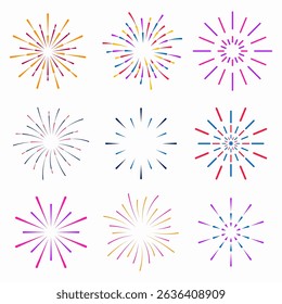 Festival night with bright firecracker popper light celebrate joy vector decoration holiday usa 4th of july sparkle celebration fun abstract happy year