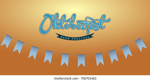 Festival ornament and text, Oktoberfest Vector illustration