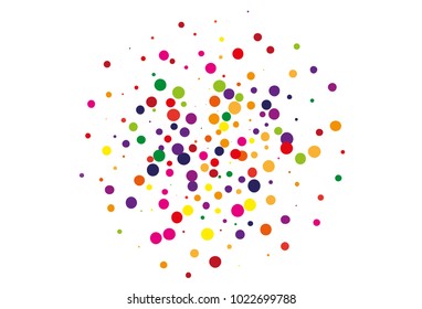 
Festival pattern with color round glitter, confetti. Random, chaotic polka dot. Bright background  for party invites, wedding, cards, phone Wallpapers. Vector illustration. Typographic design.
