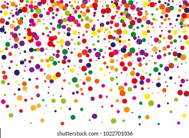 
Festival pattern with color round glitter, confetti. Random, chaotic polka dot. Bright background  for party invites, wedding, cards, phone Wallpapers. Vector illustration. Typographic design. 
