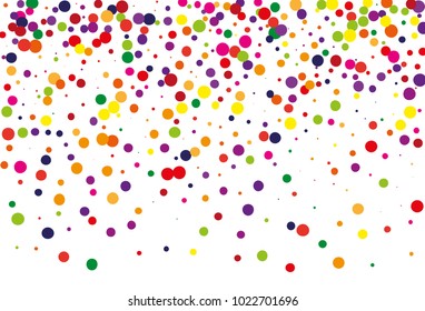 
Festival pattern with color round glitter, confetti. Random, chaotic polka dot. Bright background  for party invites, wedding, cards, phone Wallpapers. Vector illustration. Typographic design.
