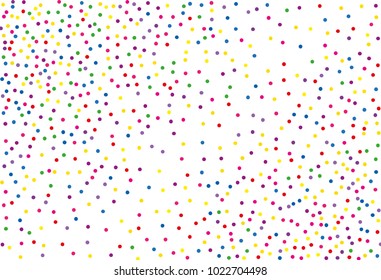 
Festival pattern with color round glitter, confetti. Random, chaotic polka dot. Bright background  for party invites, wedding, cards, phone Wallpapers. Vector illustration. Typographic design.
