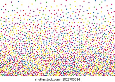 
Festival pattern with color round glitter, confetti. Random, chaotic polka dot. Bright background  for party invites, wedding, cards, phone Wallpapers. Vector illustration. Typographic design.
