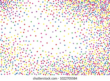 
Festival pattern with color round glitter, confetti. Random, chaotic polka dot. Bright background  for party invites, wedding, cards, phone Wallpapers. Vector illustration. Typographic design.
