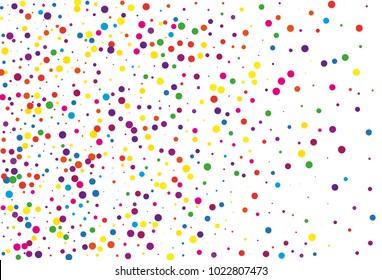 Festival pattern with color round glitter, confetti. Random, chaotic polka dot. Bright background  for party invites, wedding, cards, phone Wallpapers. Vector illustration. Typographic design.