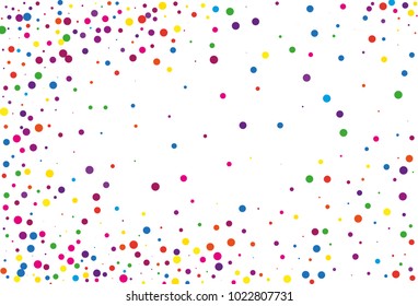 Festival pattern with color round glitter, confetti. Random, chaotic polka dot. Bright background  for party invites, wedding, cards, phone Wallpapers. Vector illustration. Typographic design.