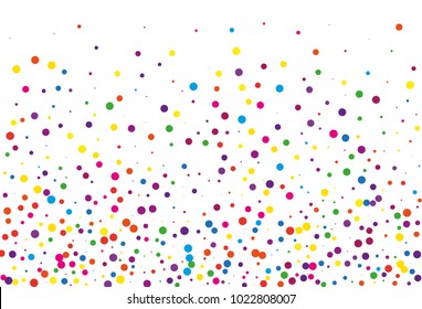 Festival pattern with color round glitter, confetti. Random, chaotic polka dot. Bright background  for party invites, wedding, cards, phone Wallpapers. Vector illustration. Typographic design.