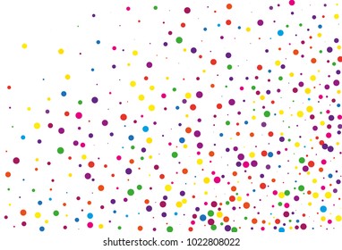 Festival pattern with color round glitter, confetti. Random, chaotic polka dot. Bright background  for party invites, wedding, cards, phone Wallpapers. Vector illustration. Typographic design.