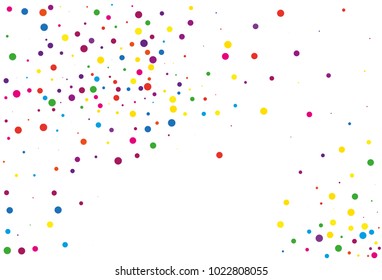 Festival pattern with color round glitter, confetti. Random, chaotic polka dot. Bright background  for party invites, wedding, cards, phone Wallpapers. Vector illustration. Typographic design.