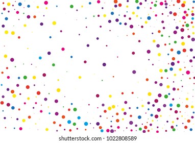 Festival pattern with color round glitter, confetti. Random, chaotic polka dot. Bright background  for party invites, wedding, cards, phone Wallpapers. Vector illustration. Typographic design.