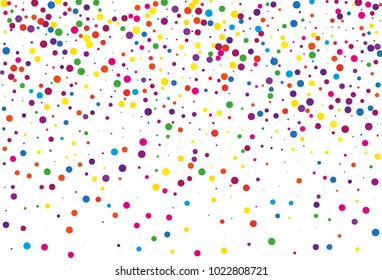 Festival pattern with color round glitter, confetti. Random, chaotic polka dot. Bright background  for party invites, wedding, cards, phone Wallpapers. Vector illustration. Typographic design. 