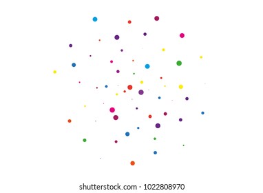 Festival pattern with color round glitter, confetti. Random, chaotic polka dot. Bright background  for party invites, wedding, cards, phone Wallpapers. Vector illustration. Typographic design.  