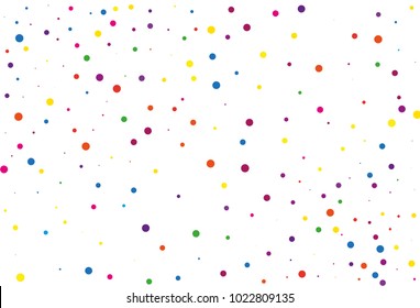 Festival pattern with color round glitter, confetti. Random, chaotic polka dot. Bright background  for party invites, wedding, cards, phone Wallpapers. Vector illustration. Typographic design.