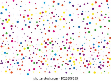 Festival pattern with color round glitter, confetti. Random, chaotic polka dot. Bright background  for party invites, wedding, cards, phone Wallpapers. Vector illustration. Typographic design.