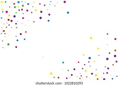 Festival pattern with color round glitter, confetti. Random, chaotic polka dot. Bright background  for party invites, wedding, cards, phone Wallpapers. Vector illustration. Typographic design.