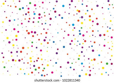 Festival pattern with color round glitter, confetti. Random, chaotic polka dot. Bright background  for party invites, wedding, cards, phone Wallpapers. Vector illustration. Typographic design.