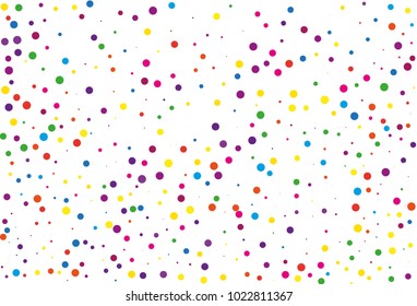 Festival pattern with color round glitter, confetti. Random, chaotic polka dot. Bright background  for party invites, wedding, cards, phone Wallpapers. Vector illustration. Typographic design.