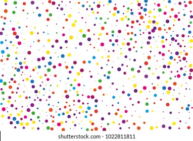 Festival pattern with color round glitter, confetti. Random, chaotic polka dot. Bright background  for party invites, wedding, cards, phone Wallpapers. Vector illustration. Typographic design.