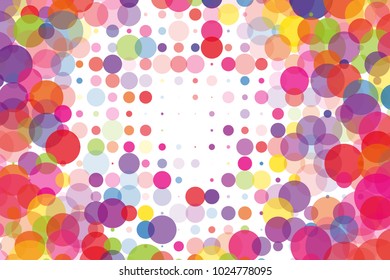 Festival pattern with color round glitter, confetti. Random, chaotic polka dot. Bright background  for party invites, wedding, cards, phone Wallpapers. Vector illustration. Typographic design.