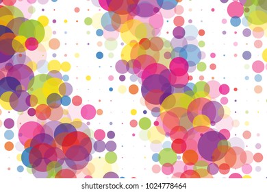 Festival pattern with color round glitter, confetti. Random, chaotic polka dot. Bright background  for party invites, wedding, cards, phone Wallpapers. Vector illustration. Typographic design.