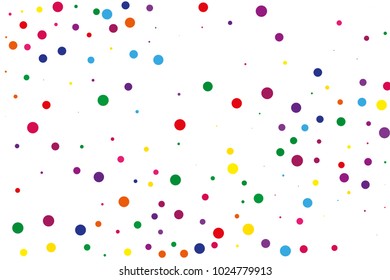Festival pattern with color round glitter, confetti. Random, chaotic polka dot. Bright background  for party invites, wedding, cards, phone Wallpapers. Vector illustration. Typographic design.