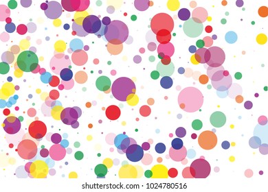Festival pattern with color round glitter, confetti. Random, chaotic polka dot. Bright background  for party invites, wedding, cards, phone Wallpapers. Vector illustration. Typographic design.