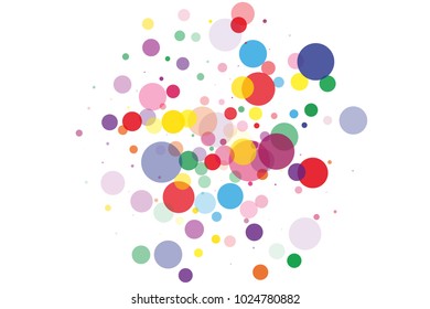 Festival pattern with color round glitter, confetti. Random, chaotic polka dot. Bright background  for party invites, wedding, cards, phone Wallpapers. Vector illustration. Typographic design.