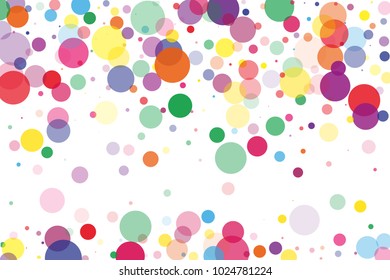 Festival pattern with color round glitter, confetti. Random, chaotic polka dot. Bright background  for party invites, wedding, cards, phone Wallpapers. Vector illustration. Typographic design.