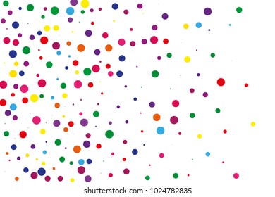 Festival pattern with color round glitter, confetti. Random, chaotic polka dot. Bright background  for party invites, wedding, cards, phone Wallpapers. Vector illustration. Typographic design.