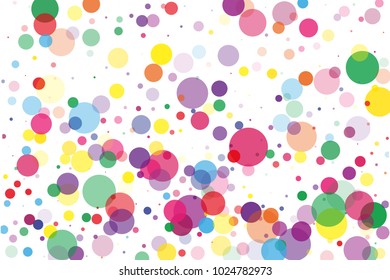 Festival pattern with color round glitter, confetti. Random, chaotic polka dot. Bright background  for party invites, wedding, cards, phone Wallpapers. Vector illustration. Typographic design. 