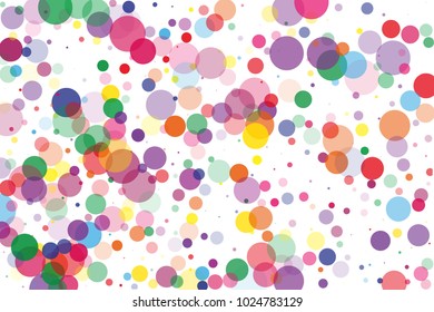 Festival pattern with color round glitter, confetti. Random, chaotic polka dot. Bright background  for party invites, wedding, cards, phone Wallpapers. Vector illustration. Typographic design.