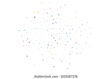 Festival pattern with color round glitter, confetti. Random, chaotic polka dot. Bright background  for party invites, wedding, cards, phone Wallpapers. Vector illustration. Typographic design.