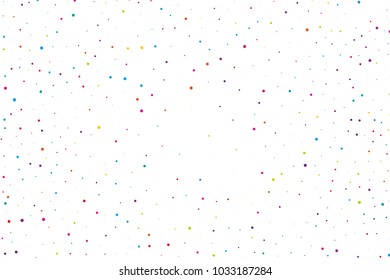 Festival pattern with color round glitter, confetti. Random, chaotic polka dot. Bright background  for party invites, wedding, cards, phone Wallpapers. Vector illustration. Typographic design.