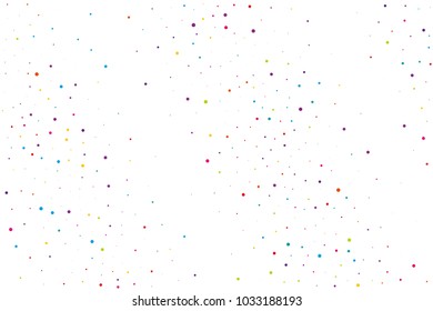 Festival pattern with color round glitter, confetti. Random, chaotic polka dot. Bright background  for party invites, wedding, cards, phone Wallpapers. Vector illustration. Typographic design.