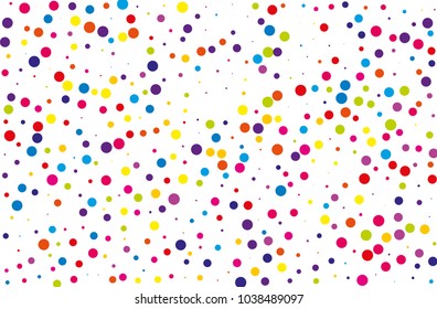 Festival pattern with color round glitter, confetti. Random, chaotic polka dot. Bright background  for party invites, wedding, cards, phone Wallpapers. Vector illustration. Typographic design.