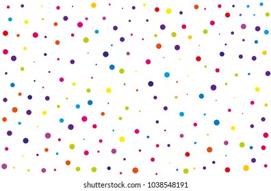 Festival pattern with color round glitter, confetti. Random, chaotic polka dot. Bright background  for party invites, wedding, cards, phone Wallpapers. Vector illustration. Typographic design. 