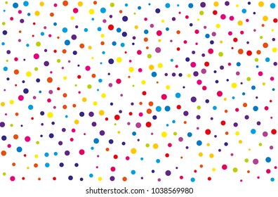 Festival pattern with color round glitter, confetti. Random, chaotic polka dot. Bright background  for party invites, wedding, cards, phone Wallpapers. Vector illustration. Typographic design.