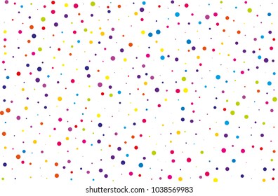 Festival pattern with color round glitter, confetti. Random, chaotic polka dot. Bright background  for party invites, wedding, cards, phone Wallpapers. Vector illustration. Typographic design.