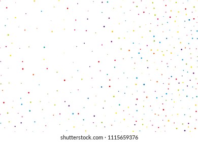 Festival pattern with color round glitter, confetti. Random, chaotic polka dot. Bright background  for party invites, wedding, cards, phone. Vector illustration. Typographic design.