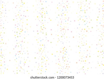 Festival pattern with color round glitter, confetti. Light backdrop. Random, chaotic polka dot. Background  for party invites, wedding, cards, phone Wallpapers. Vector illustration. Typographic design