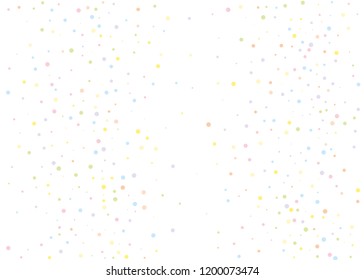 Festival pattern with color round glitter, confetti. Light backdrop. Random, chaotic polka dot. Background  for party invites, wedding, cards, phone Wallpapers. Vector illustration. Typographic design