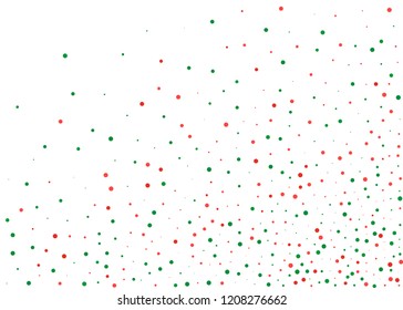 Festival pattern with color round glitter, confetti. Random, chaotic polka dot. Bright background  for party invites, wedding, cards, phone Wallpapers Vector illustration Christmas color red and green