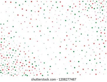 Festival pattern with color round glitter, confetti. Random, chaotic polka dot. Bright background  for party invites, wedding, cards, phone Wallpapers Vector illustration Christmas color red and green