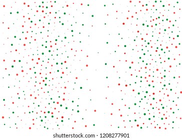 Festival pattern with color round glitter, confetti. Random, chaotic polka dot. Bright background  for party invites, wedding, cards, phone Wallpapers Vector illustration Christmas color red and green