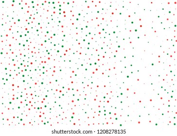 Festival pattern with color round glitter, confetti. Random, chaotic polka dot. Bright background  for party invites, wedding, cards, phone Wallpapers Vector illustration Christmas color red and green