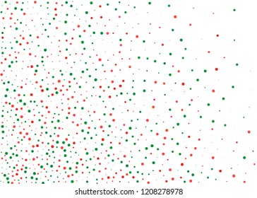 Festival pattern with color round glitter, confetti. Random, chaotic polka dot. Bright background  for xmas party invites, cards, phone Wallpapers Vector illustration Christmas color red and green