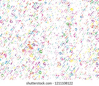 Festival pattern with color round glitter, confetti, serpentine. Bright background  for party invites, wedding, cards, phone Wallpapers. Vector illustration. Typographic design.