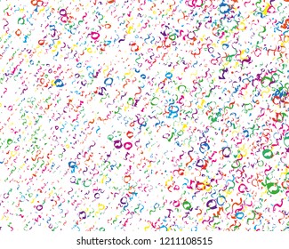 Festival pattern with color round glitter, confetti, serpentine. Bright background  for party invites, wedding, cards, phone Wallpapers. Vector illustration. Typographic design.