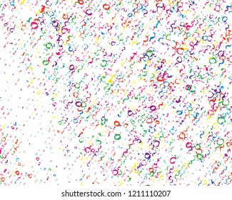 Festival pattern with color round glitter, confetti, serpentine. Bright background  for party invites, wedding, cards, phone Wallpapers. Vector illustration. Typographic design.